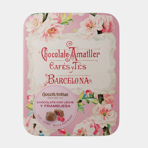 Шоколадные конфеты с малиновой начинкой в жестяной коробке  (арт. 2806)