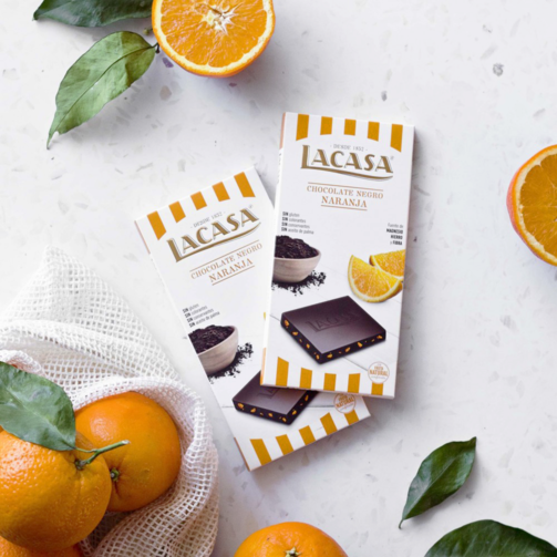 Темный шоколад с засахаренной апельсиновой цедрой 100г  (арт. LAC1507ЕХ)
