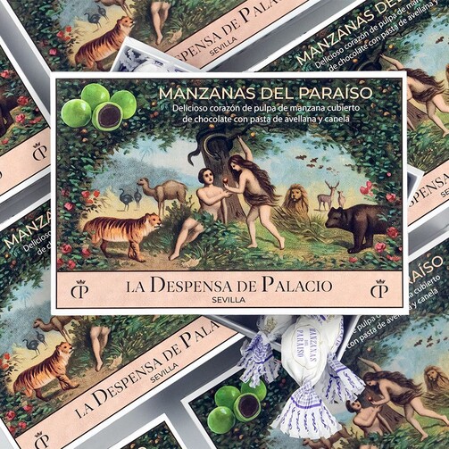 Драже яблочное с фундуком в шоколаде "Райские яблочки" (картон. коробка)  (арт. SKU076)