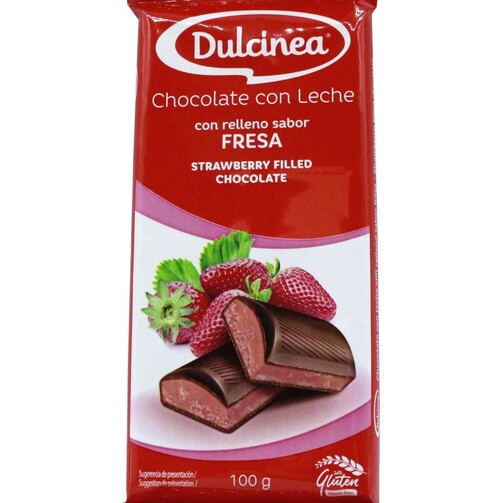 Шоколад Дульсинея с клубничной начинкой 100 г  (арт. LAC1010)