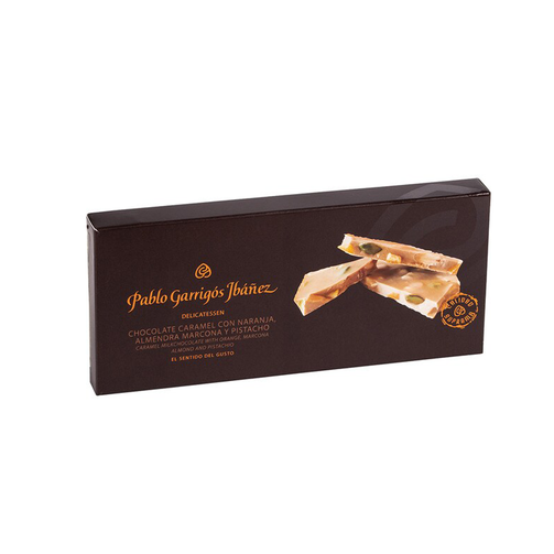Карамельный шоколад с апельсином, миндалём Маркона и фисташками  (арт. DETU18)