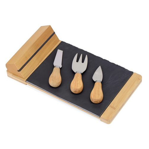 Набор для сыра из бамбука и сланца 