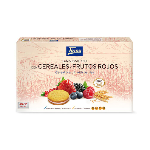 Печенье-сэндвич со злаками и ягодами (4 х 45гр)  (арт. 088508)