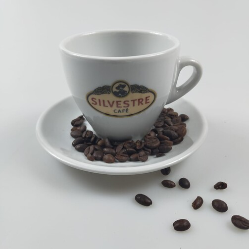 Чашка для кофе с блюдечком с логотипом Café Silvestre 