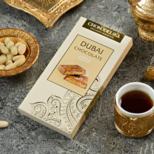 Дубайский шоколад молочный с начинкой из арахиса Dubai Peanut 