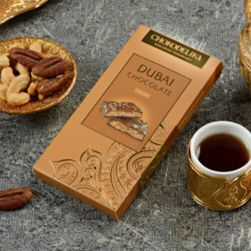Шоколад темный Dubai Pecan с начинкой из пекана 