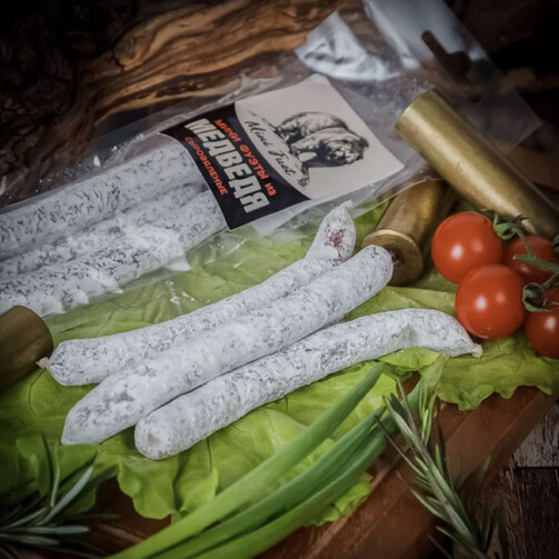 Фуэт мини колбаски Охота из медведя сыровяленые 