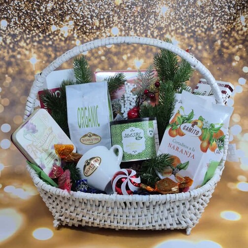 Новогодний чайно-кофейный набор с цукатами из фруктов в шоколадной глазури 