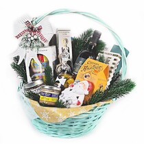 Новогодняя продуктовая корзина "Снег и шоколад"