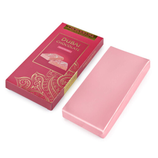 Шоколад белый с начинкой Dubai Raspberry с начинкой малина 